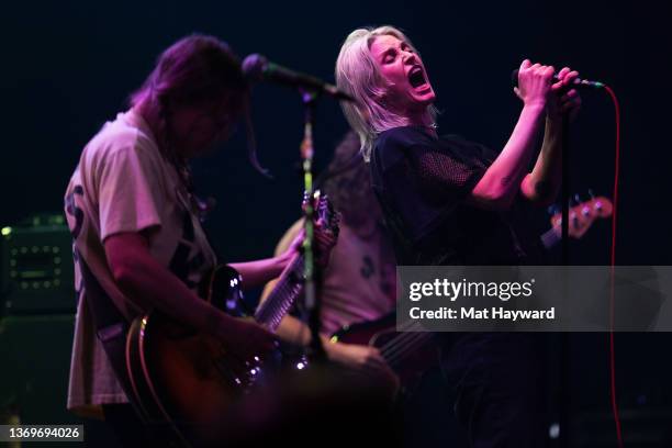 Emily Armstrong of Dead Sara performs onstage at Paramount Theatre on February 09, 2022 in Seattle, Washington.