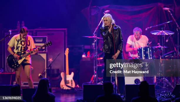 Emily Armstrong of Dead Sara performs onstage at Paramount Theatre on February 09, 2022 in Seattle, Washington.