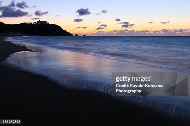 koijigahama beach at dawn - aichi prefecture stock pictures, royalty-free photos & images