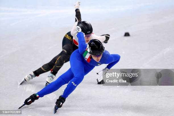 Arianna Fontana of Team Italy competes during the Women's 1000m Heats on day five of the Beijing 2022 Winter Olympic Games at Capital Indoor Stadium...