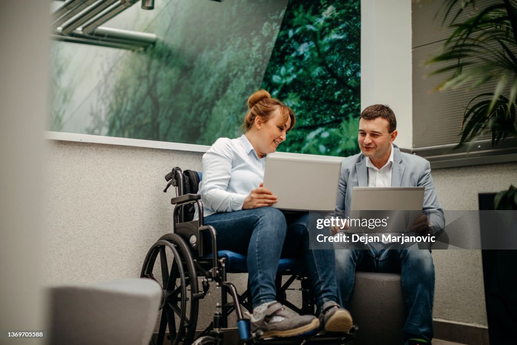 Working in wheelchair