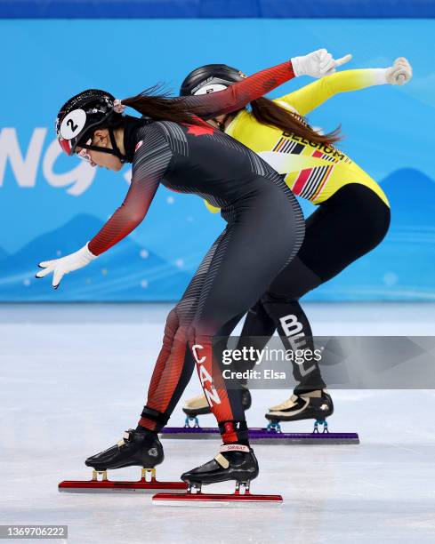 Courtney Sarault of Team Canada competes during the Women's 1000m Heats on day five of the Beijing 2022 Winter Olympic Games at Capital Indoor...