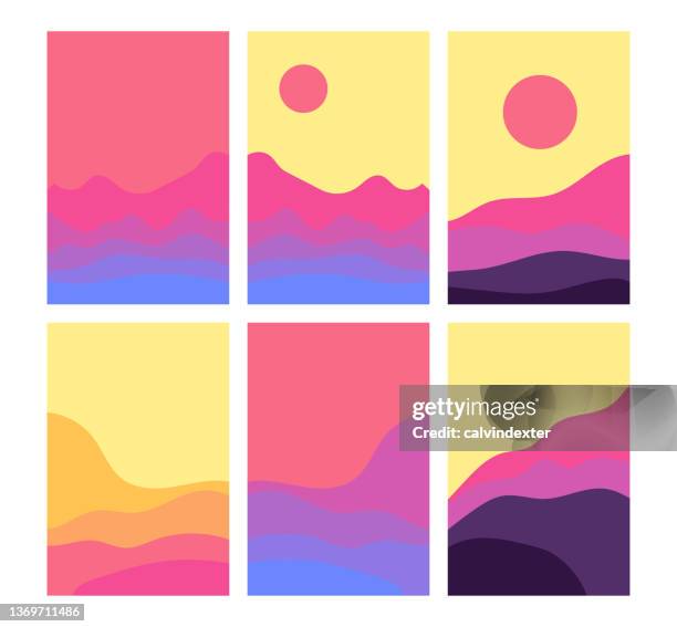 stockillustraties, clipart, cartoons en iconen met sunset and sunrise background illustration - tijdstip