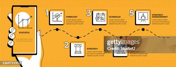 strategy management infographic template - swot analysis stock illustrations