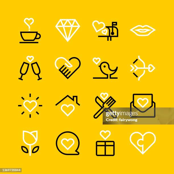 ilustraciones, imágenes clip art, dibujos animados e iconos de stock de iconos de amor y día de san valentín - cake logo