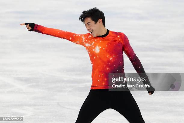 Nathan Chen of USA during the Men Single Skating Free Skating on day six of the Beijing 2022 Winter Olympic Games at Capital Indoor Stadium on...