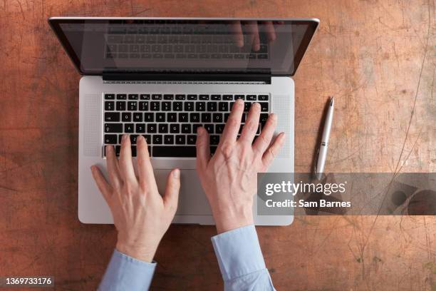 laptop typing - reporting stock pictures, royalty-free photos & images