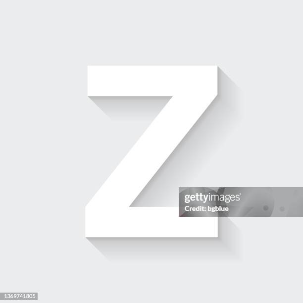 illustrations, cliparts, dessins animés et icônes de lettre z. icône avec une longue ombre sur fond vide - flat design - z