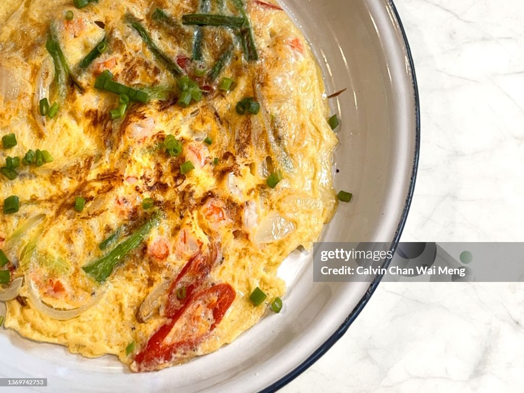 Chinese fried omelette pancake