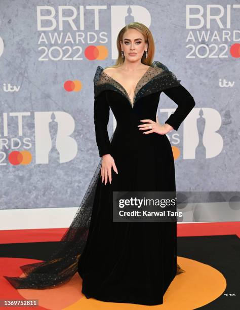 Adele attends The BRIT Awards 2022 at The O2 Arena on February 08, 2022 in London, England.