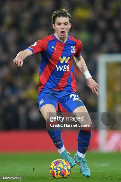 Conor Gallagher of Crystal Palace in action during the Premier League match between Norwich City and Crystal Palace at Carrow Road on February 09,...