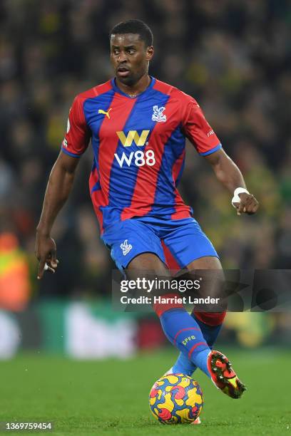 Marc Guehi of Crystal Palace in action during the Premier League match between Norwich City and Crystal Palace at Carrow Road on February 09, 2022 in...