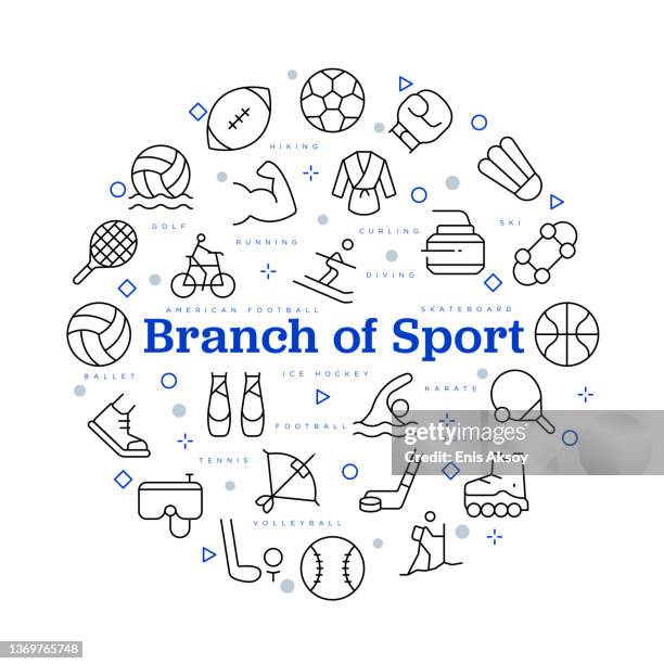 stockillustraties, clipart, cartoons en iconen met branch of sport. vector design with icons and keywords - ballet shoe