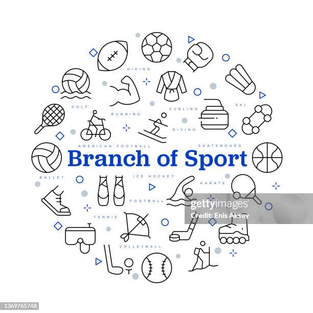 branch of sport. vector design with icons and keywords - ski icon stock illustrations