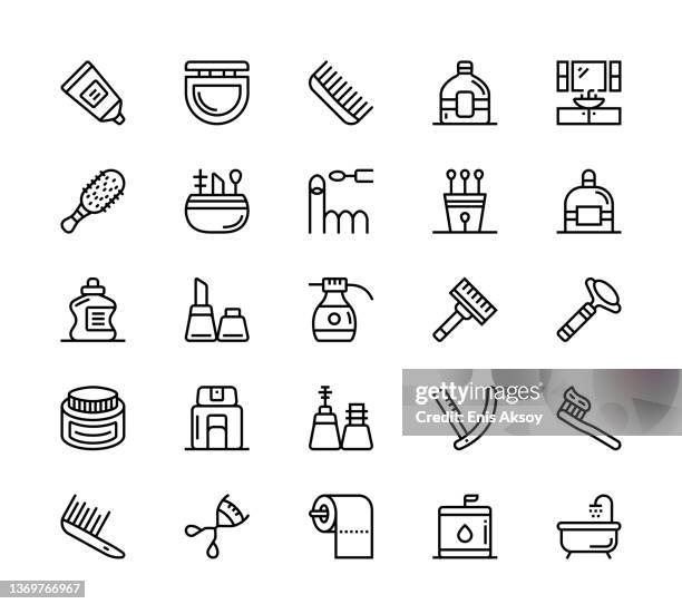 personal care icons - cut throat razor stock illustrations