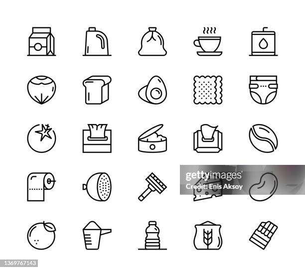 super market icons - chocolate flake stock illustrations