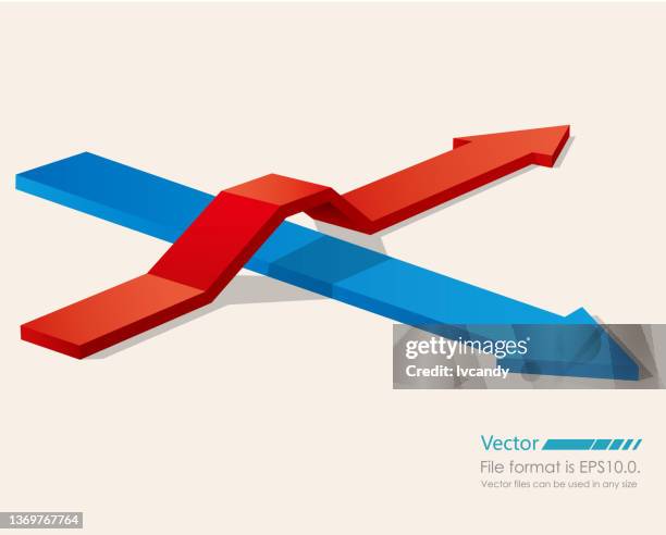 two directions arrows - choosing between two things stock illustrations