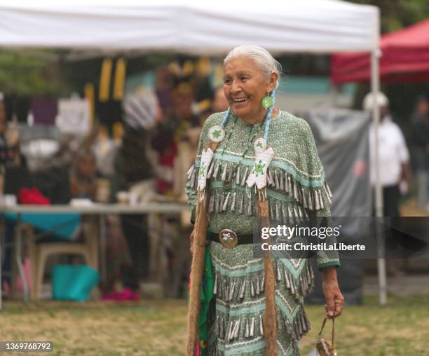 pow wow, elder jingle dancer - pow wow stock pictures, royalty-free photos & images