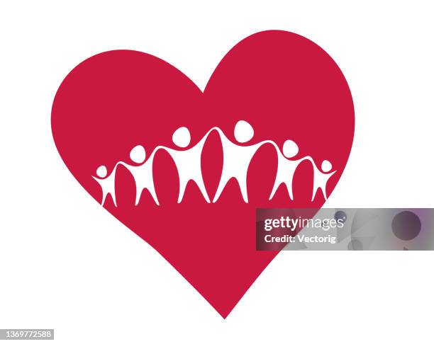 family in heart shape design element - generations together stock illustrations