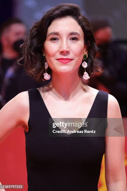 Sibel Kekilli arrives for the "Peter von Kant" premiere and Opening Ceremony during the 72nd Berlinale International Film Festival Berlin at...
