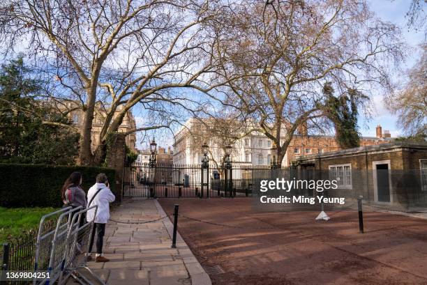 External view of the royal residence, Clarence House on February 10, 2022 in London, England.