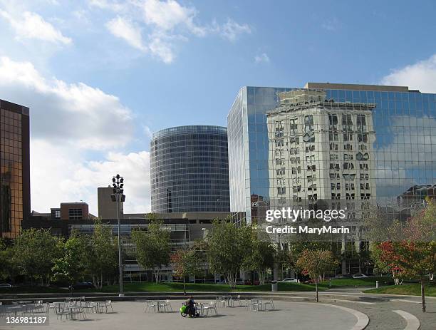 building reflected, grand rapids, michigan - grand rapids michigan stock pictures, royalty-free photos & images