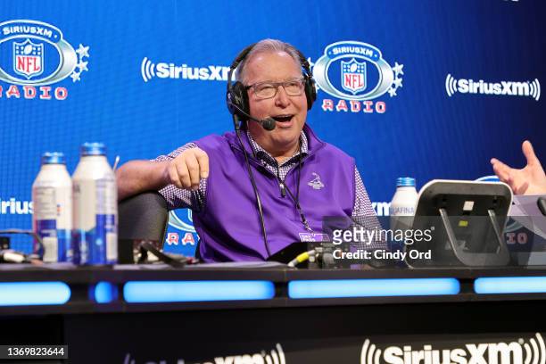 Former NFL player Ron Jaworski speaks during an interview on day 2 of SiriusXM at Super Bowl LVI on February 10, 2022 in Los Angeles, California.