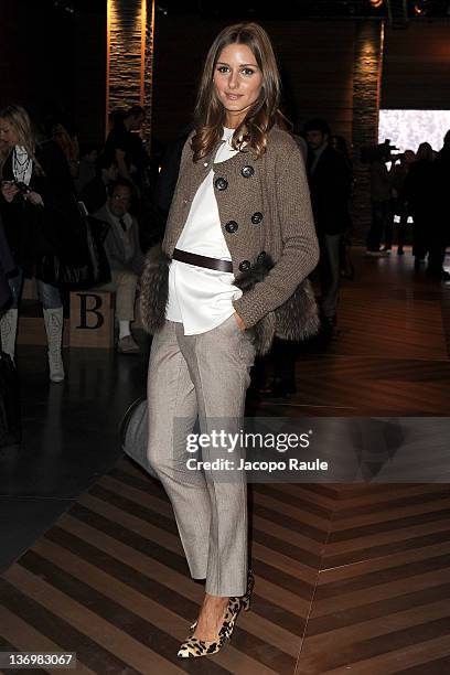 Olivia Palermo attends Ermenegildo Zegna - Front Row during Milan Fashion Week Menswear Autumn/Winter 2012 on January 14, 2012 in Milan, Italy.