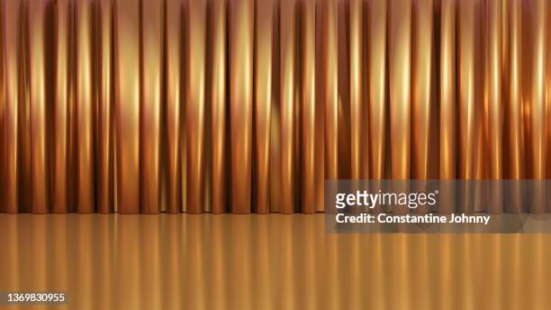 closed red curtain stage background - awards ceremony ストックフォトと画像