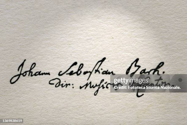 Johann Sebastian Bach The autograph of the German composer and organist. Photocollograph, Stengel & Co., Germany, Dresda approx.1915.
