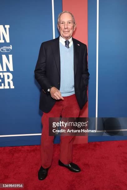 Mike Bloomberg attends the opening night of "The Music Man" at Winter Garden Theatre on February 10, 2022 in New York City.