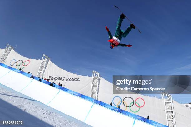 Scotty James of Team Australia performs a trick during the Men's Snowboard Halfpipe Final on day 7 of the Beijing 2022 Winter Olympics at Genting...