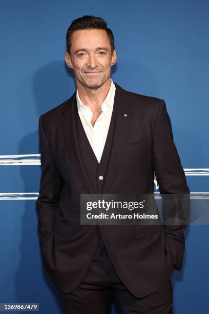 Hugh Jackman attends the opening night of "The Music Man" at Winter Garden Theatre on February 10, 2022 in New York City.
