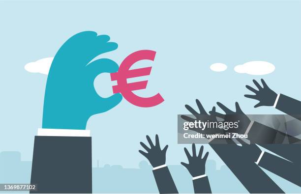 bildbanksillustrationer, clip art samt tecknat material och ikoner med a helping hand - euro in hand