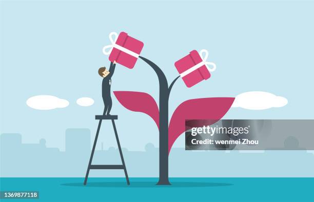 gift - lifting boxes stock illustrations