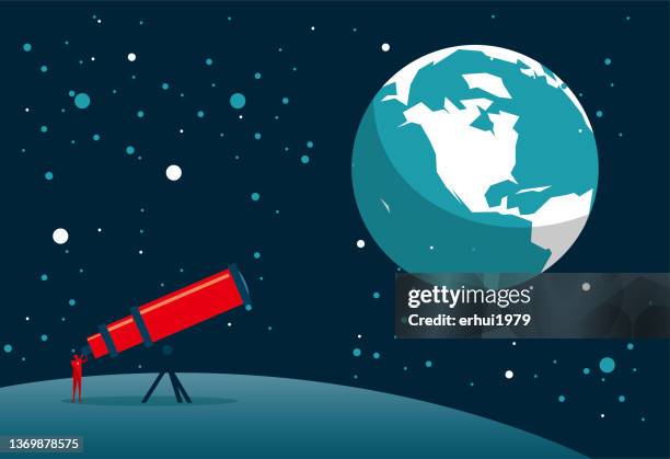 outer space - telescope stock illustrations