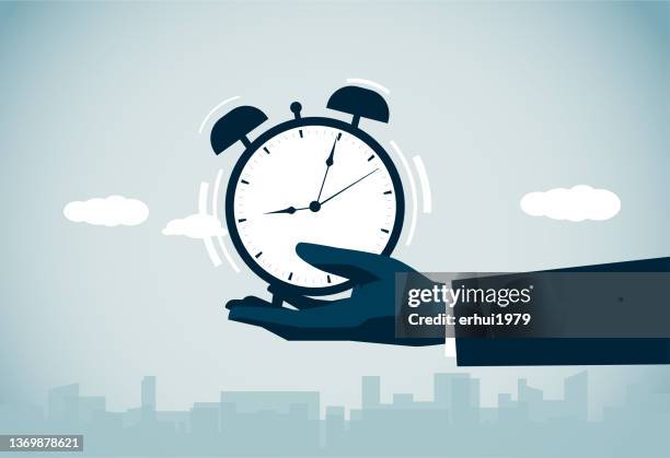 ilustraciones, imágenes clip art, dibujos animados e iconos de stock de reloj despertador - tiempo muerto