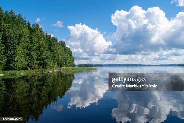 peaceful lake - finland summer stock pictures, royalty-free photos & images