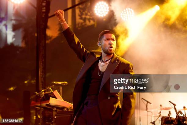 Usher performs onstage during the 11th Annual NFL Honors Post-Party: The Chairman's Party at SoFi Stadium on February 10, 2022 in Inglewood,...