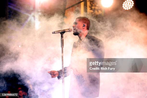 Usher performs onstage during the 11th Annual NFL Honors Post-Party: The Chairman's Party at SoFi Stadium on February 10, 2022 in Inglewood,...