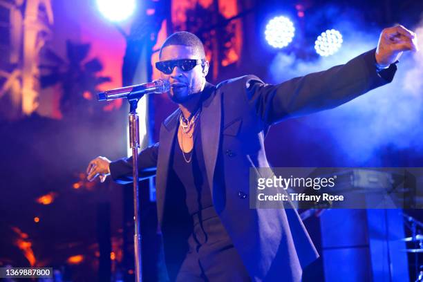 Usher performs onstage at The Chairman's Party at SoFi Stadium on February 10, 2022 in Inglewood, California.