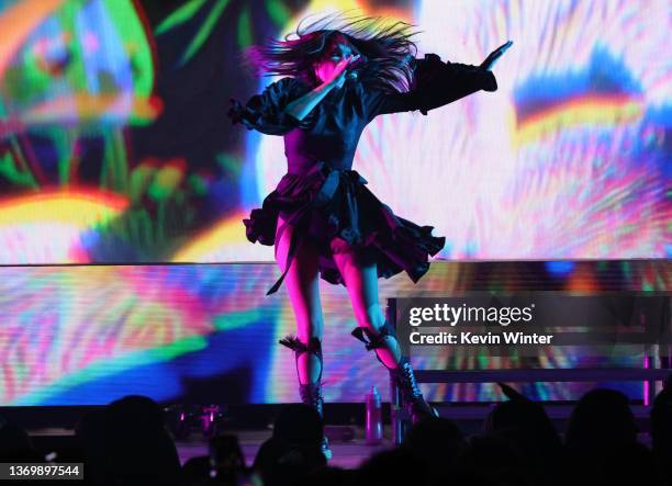 Halsey performs onstage during the Bud Light Super Bowl Music Festival at Crypto.com Arena on February 10, 2022 in Los Angeles, California.