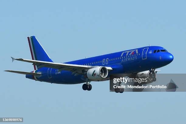 Airbus A320 ITA Airways. Aircraft to Fiumicino Leonardo da Vinci Airport. Fiumicino , February 10th, 2022