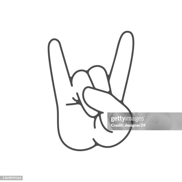 rock and roll gesture icon. - hands sign stock illustrations