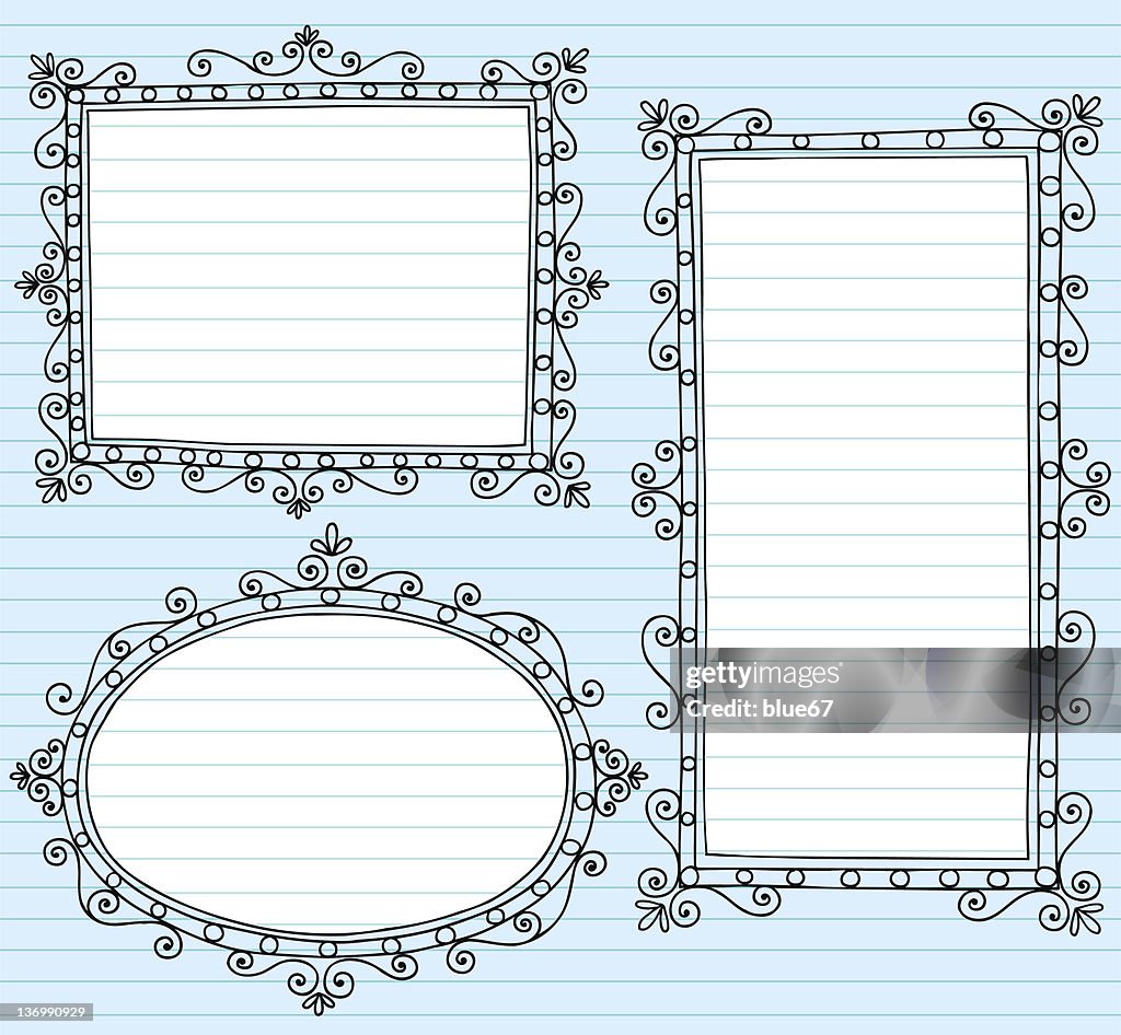 Pinterest Frame Notebook Picture Frame Borders Notebook Doodles Vector Set High-Res Vector ...