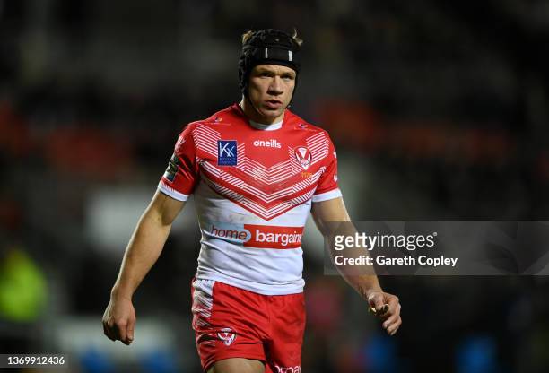Jonny Lomax of St Helens during the Betfred Super League match between St Helens and Catalans Dragons at Totally Wicked Stadium on February 10, 2022...
