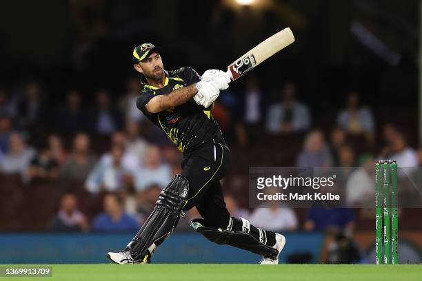 Glenn Maxwell of Australia bats during game one in the T20 International series between Australia and Sri Lanka at Sydney Cricket Ground on February...