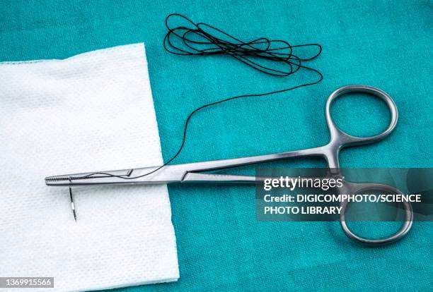 surgical suture thread - suture stock pictures, royalty-free photos & images