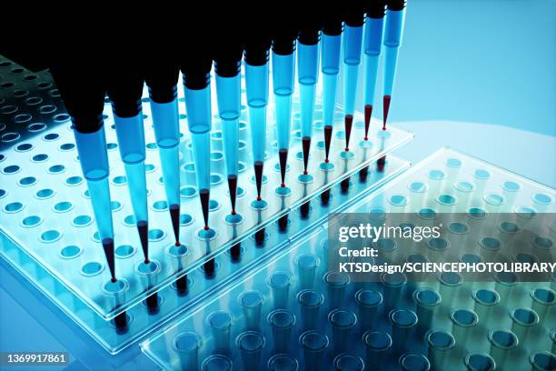 microbiological research, illustration - chemistry lab stock illustrations