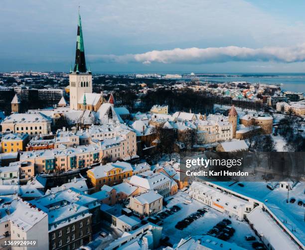 the tallinn skyline - estonia stock pictures, royalty-free photos & images